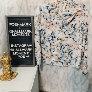 Easter Spring Floral Long Sleeve Button Up Shirt